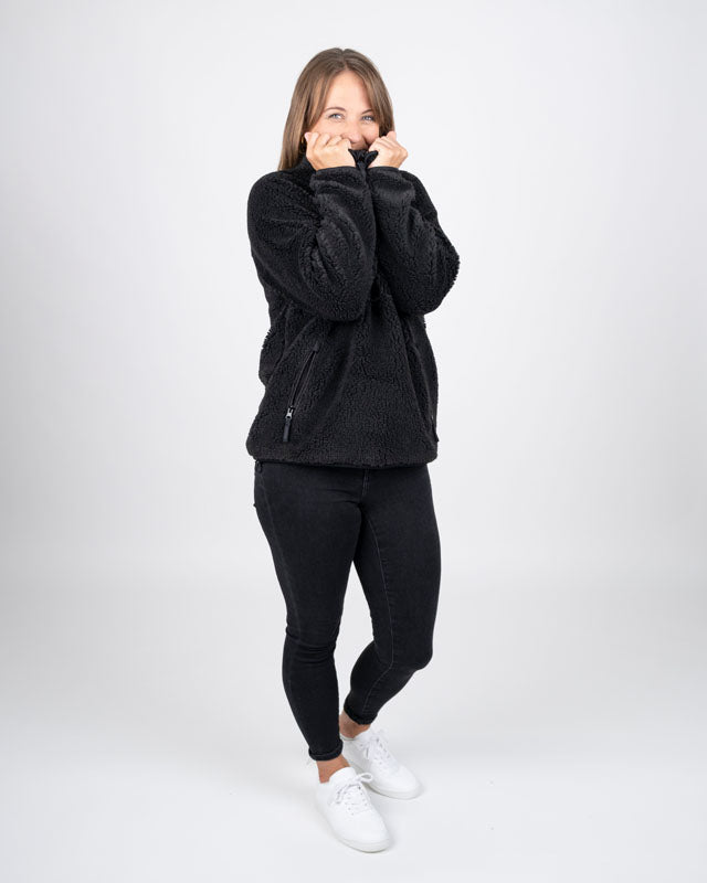 TreeFleece Pullover Teddy Women Dark Anthracite - PULLOVER - NIKIN EU