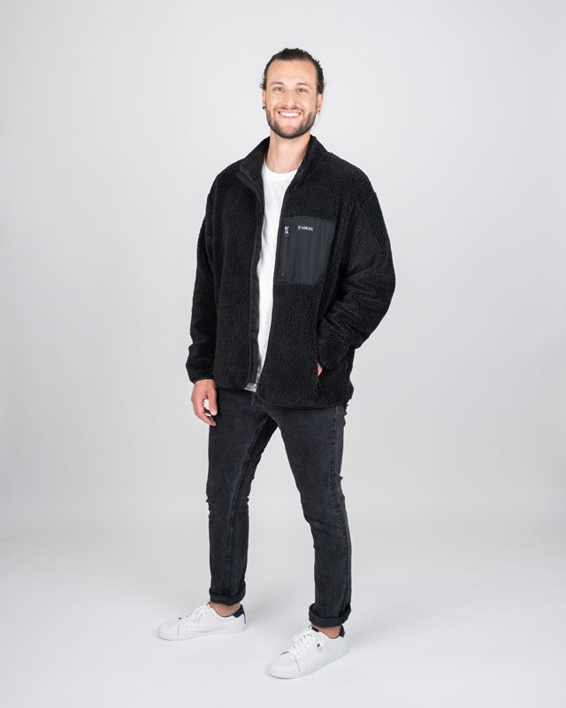 TreeFleece Teddy Relaxed Jacket Dark Anthracite - JACKET - NIKIN EU