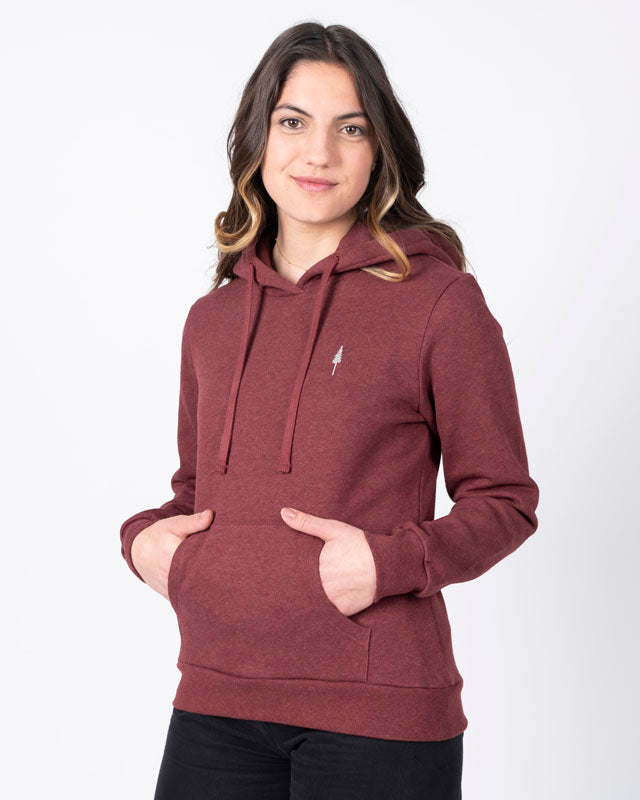 TreeHoodie Femmes Bordeaux Mel