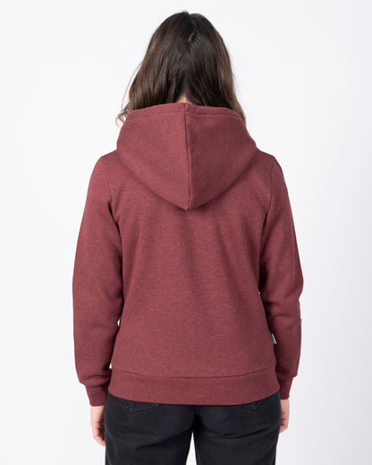 TreeHoodie Zip Femmes Bordeaux Mel