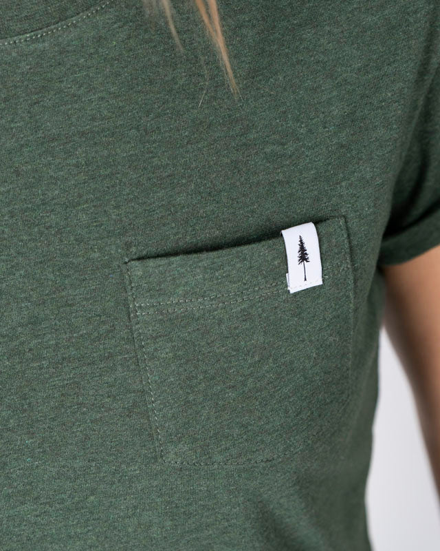 TreeShirt Pocket Women Olive Mel - TSHIRT - NIKIN EU