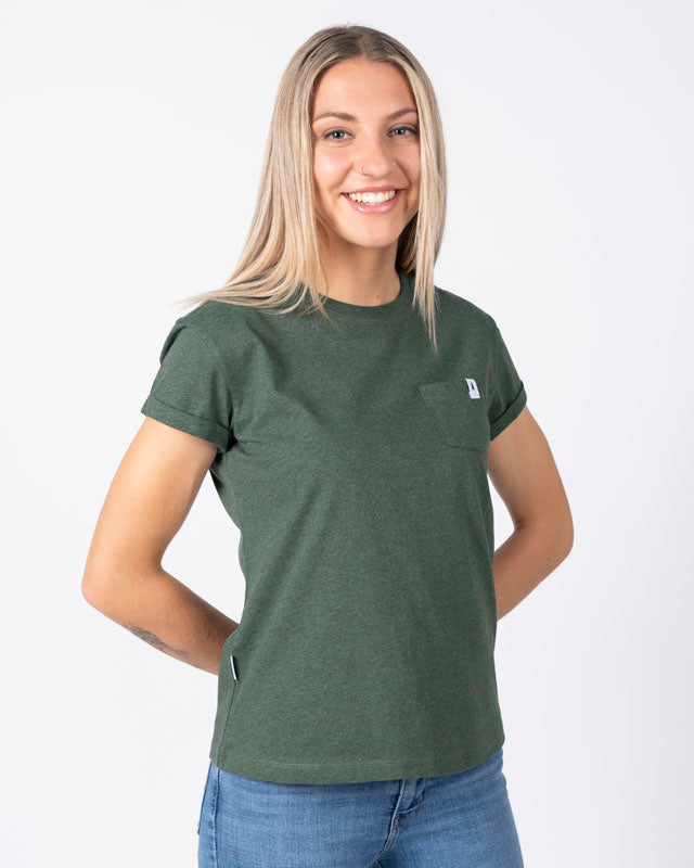 TreeShirt Pocket Women Olive Mel - TSHIRT - NIKIN EU