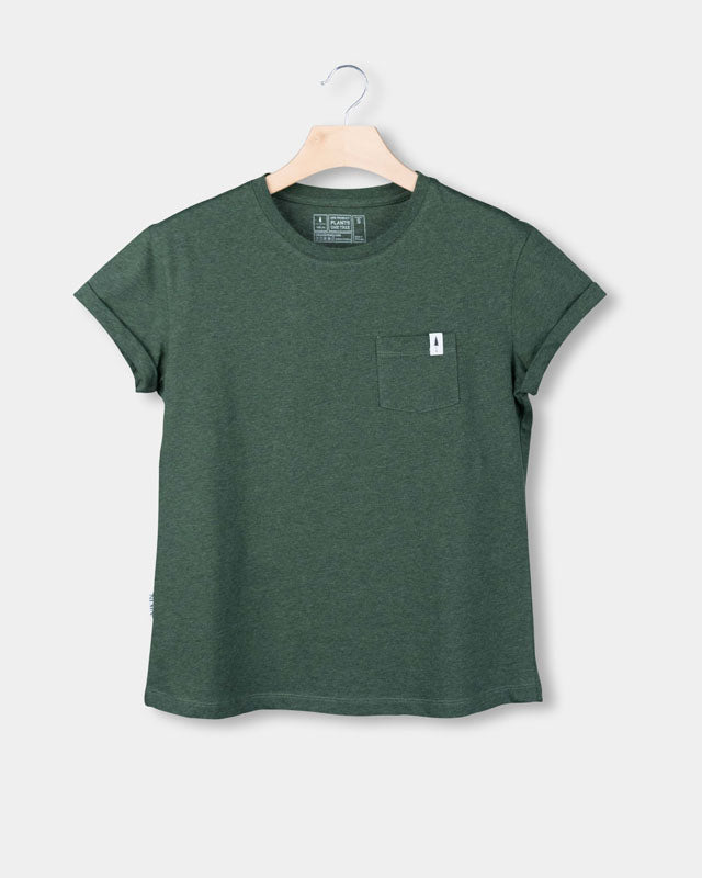 TreeShirt Pocket Women Olive Mel - TSHIRT - NIKIN EU