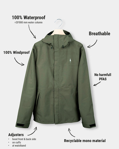 TreeJacket Rain Olive foncé