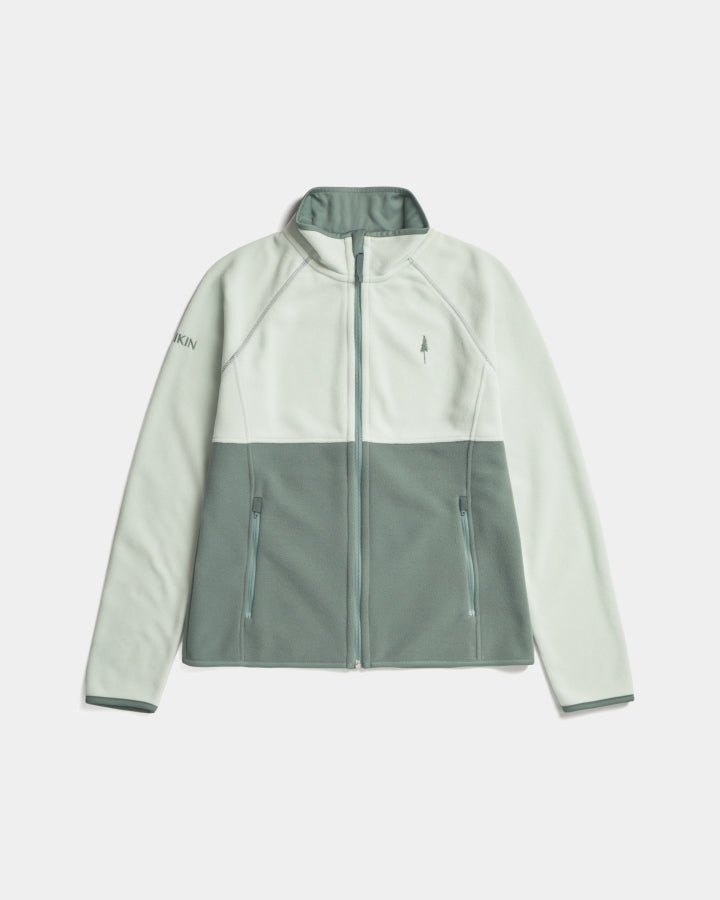 TreeJacket Fleece Colorblock Women Sage-Fresh Mint