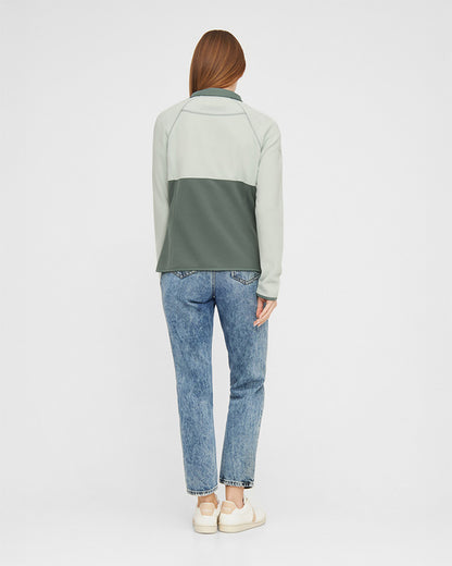TreeJacket Fleece Colorblock Women Sage-Fresh Mint