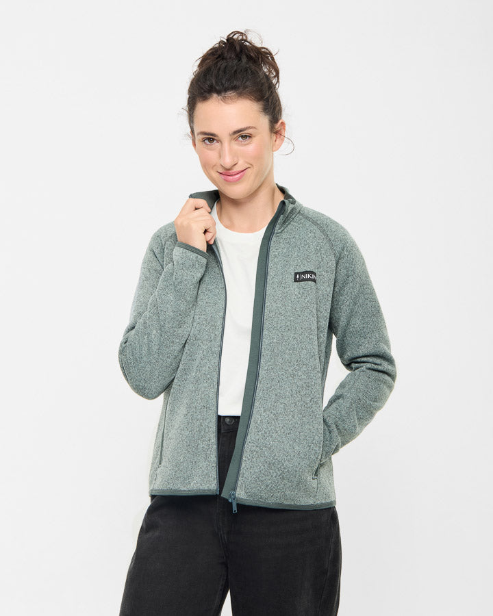 TreeJacket Knitted Fleece Femmes Bleu Élémentaire