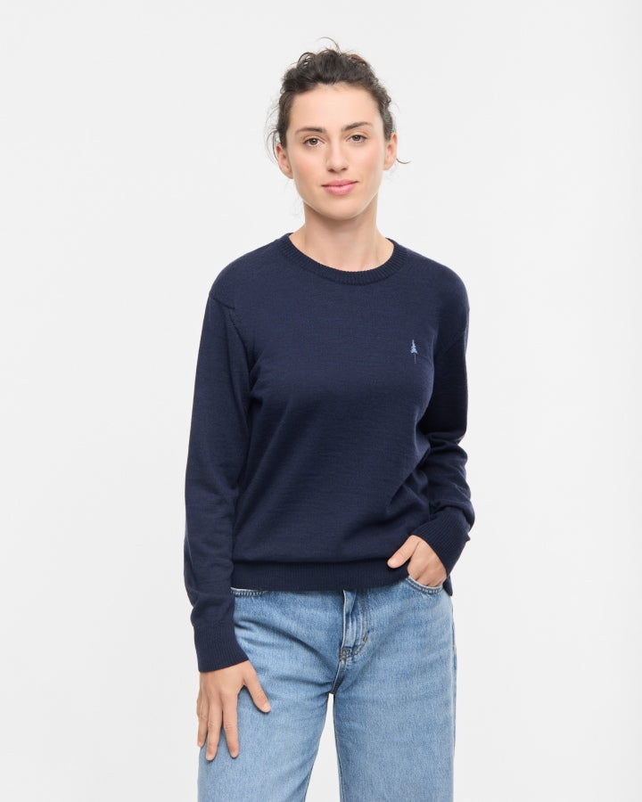 TreePullover Merino Wool Dark Navy