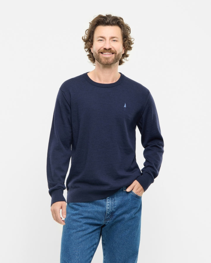 TreePullover Merino Wool Dark Navy