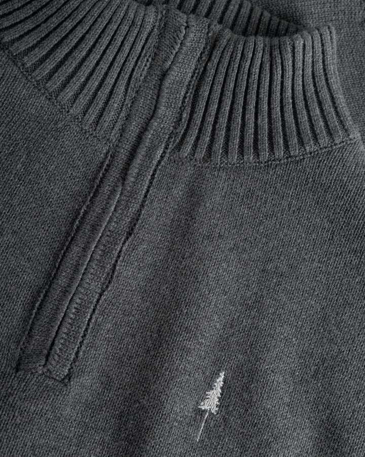 TreePullover Quarter - Zip Knit Anthracite Mel