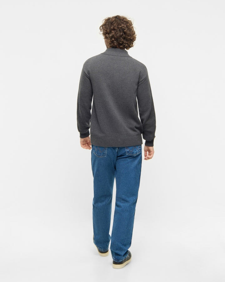 TreePullover Quarter - Zip Knit Anthracite Mel