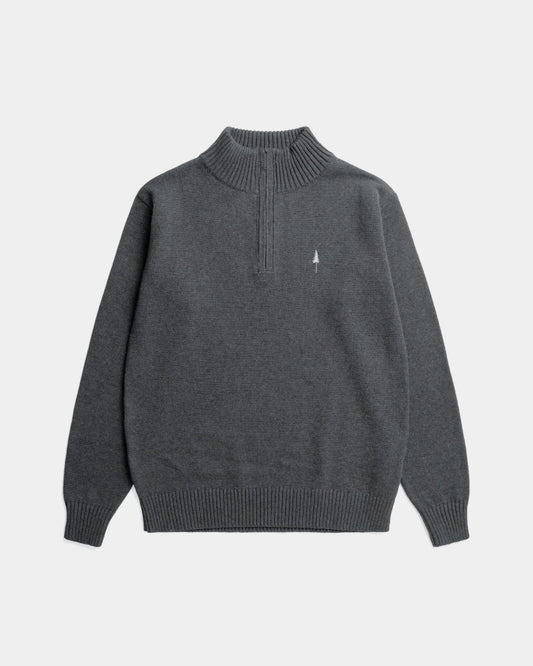TreePullover Quarter - Zip Knit Anthracite Mel