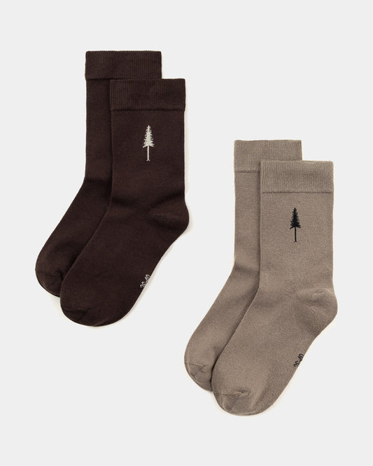 TreeSocks Standard Single Bundle Ash Taupe-Dark Oak