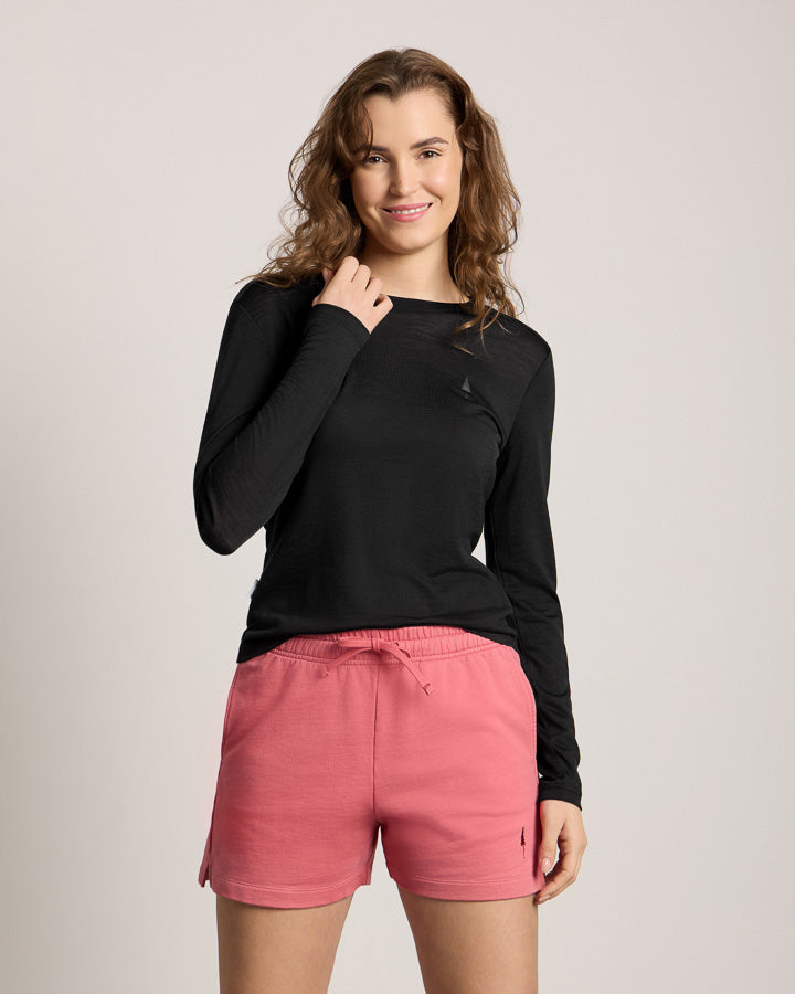 TreeShirt Women's Black Slim-Fit Long-Sleeve Wool Shirt