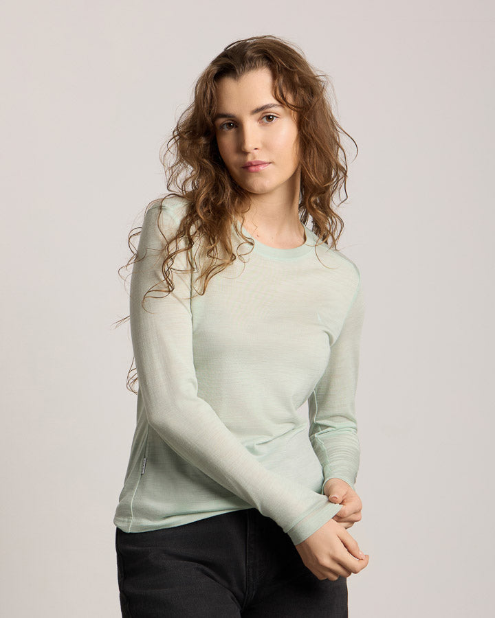 TreeShirt Women's Long-Sleeve Wool Slim-Fit Shirt in Fresh Mint
