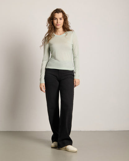 TreeShirt Women's Long-Sleeve Wool Slim-Fit Shirt in Fresh Mint