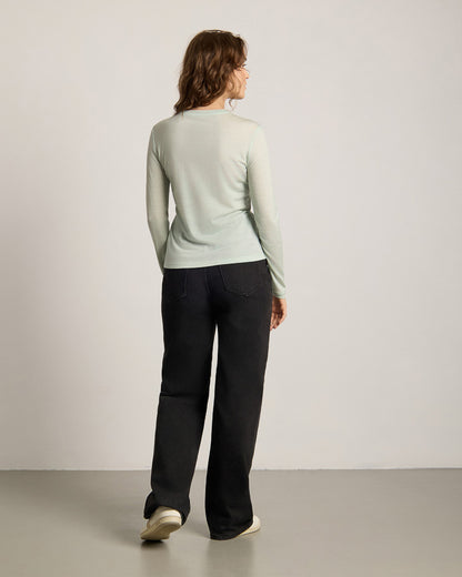 TreeShirt Women's Long-Sleeve Wool Slim-Fit Shirt in Fresh Mint