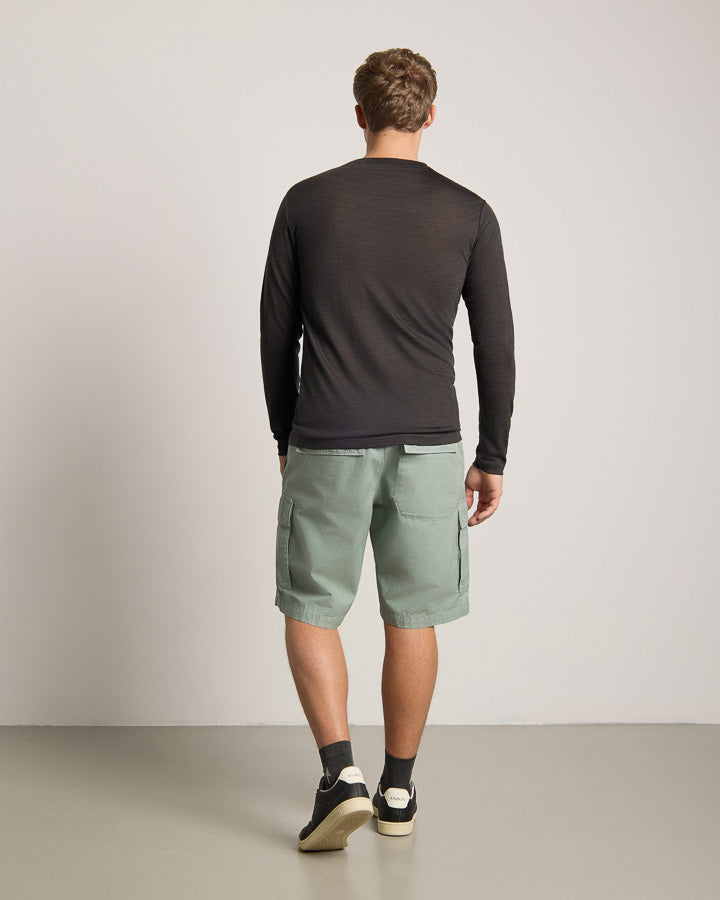 TreeShirt Long-Sleeve Wool Slim Dark Anthracite Mel