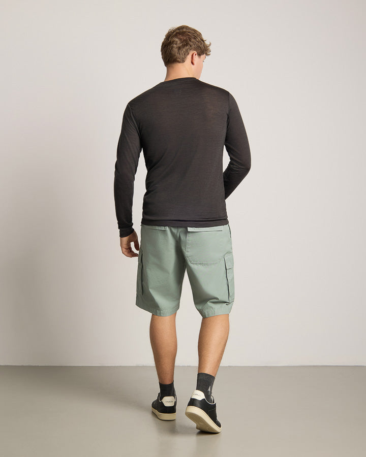 TreeShirt Long-Sleeve Wool Slim Dark Anthracite Mel