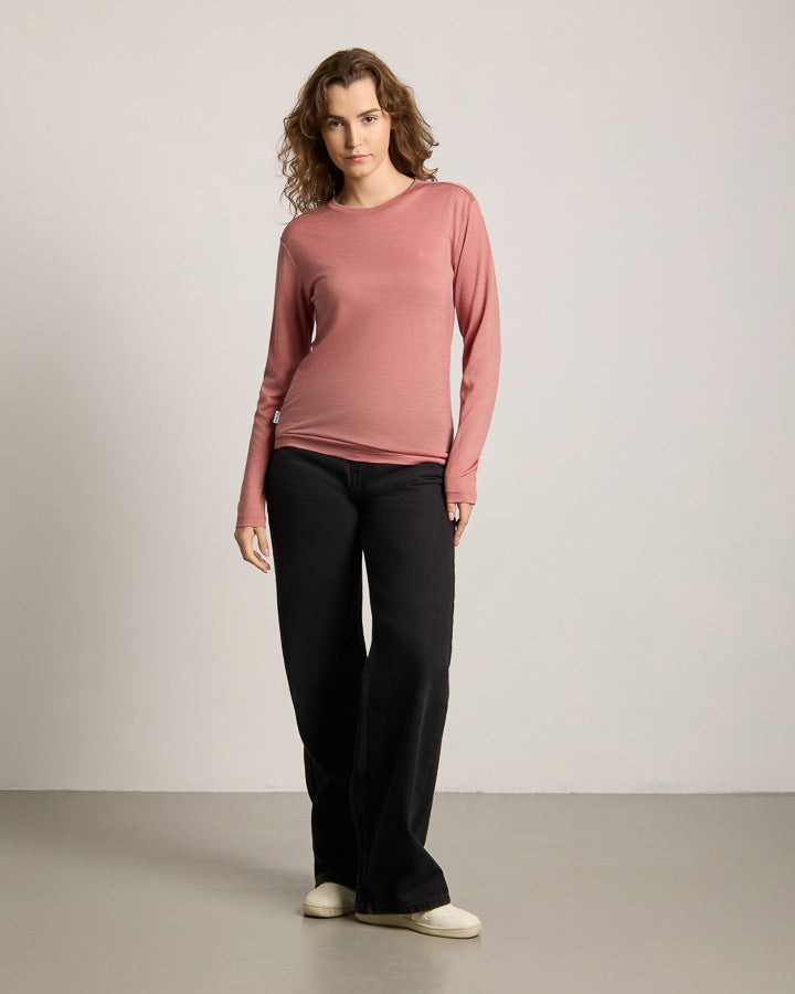TreeShirt Long-Sleeve Wool Slim Salmon Rose Mel