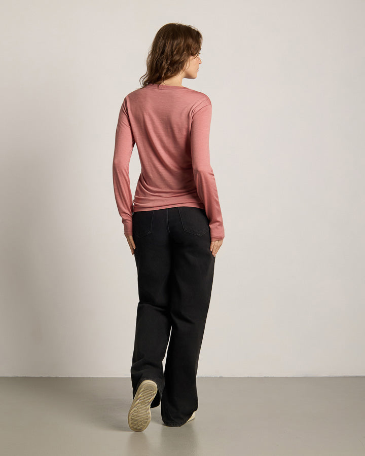 TreeShirt Long-Sleeve Wool Slim Salmon Rose Mel