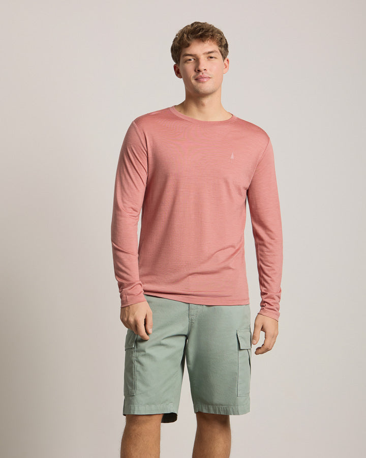 TreeShirt Long-Sleeve Wool Slim Salmon Rose Mel