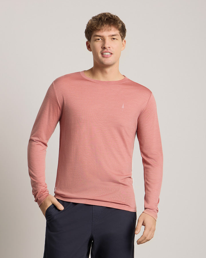 TreeShirt Long-Sleeve Wool Slim Salmon Rose Mel