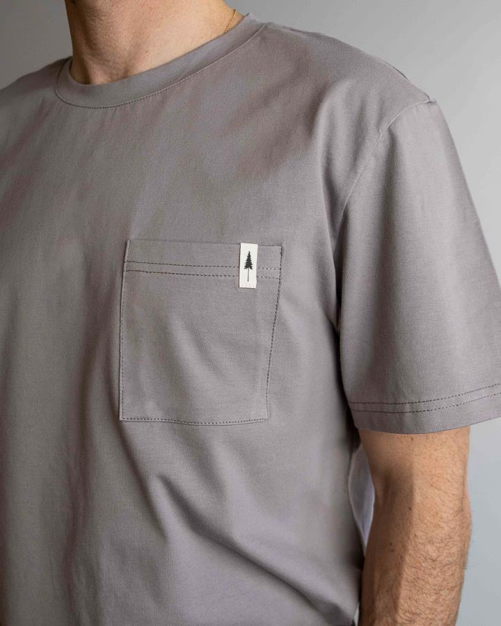 TreeShirt Pocket Mono Gris cendré Taupe