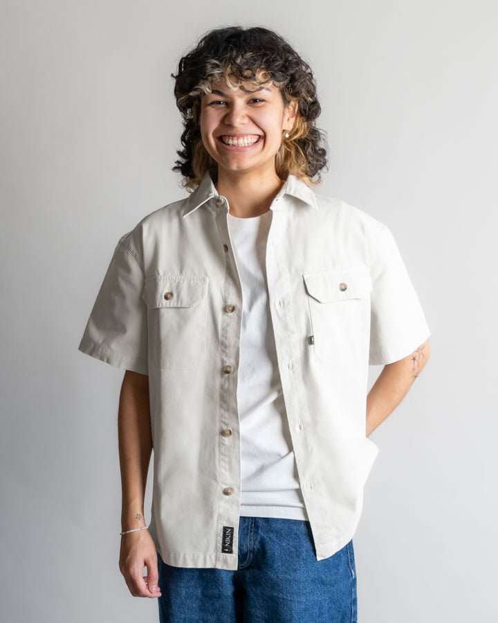 TreePlanter Overshirt Workwear Short Sleeve White Sand