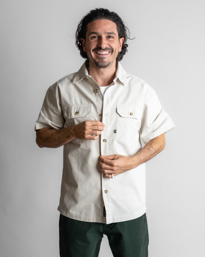TreePlanter Overshirt Workwear Short Sleeve White Sand