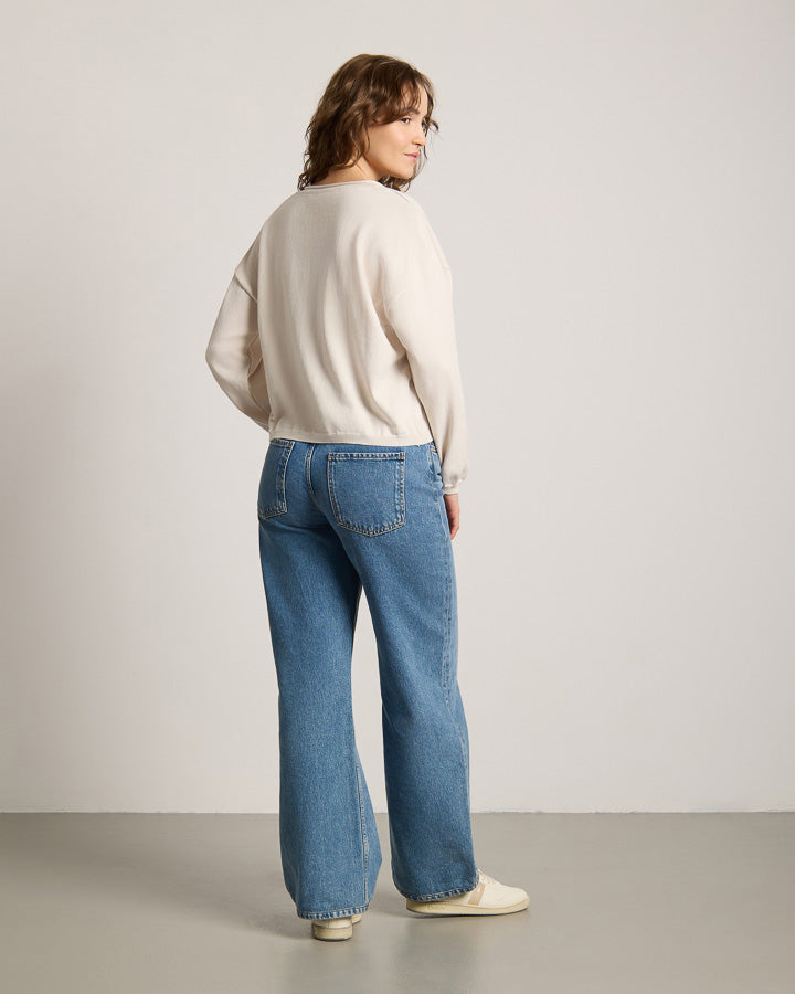 Pull Tree Knitted Light Femmes Pearl