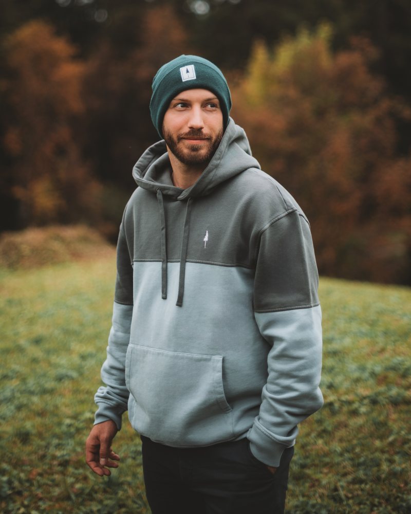 TreeHoodie Colorblock Anthracite-Elemental Blue - HOODIE - NIKIN EU