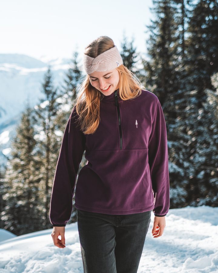 TreeFleece Quarter Zip Women Deep Purple - SWEATER - NIKIN EU