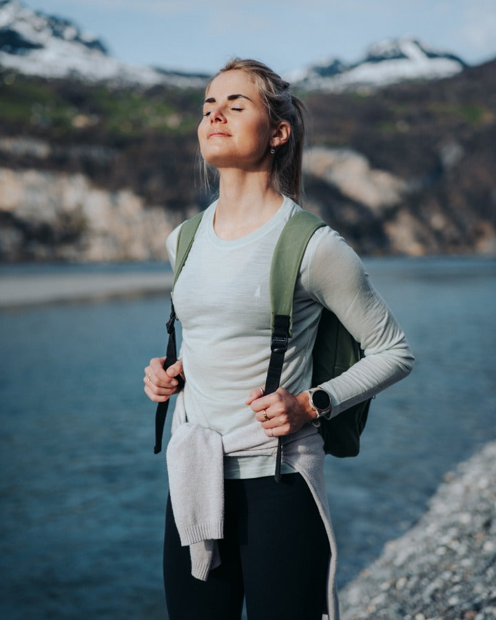 TreeShirt T-shirt à manches longues en laine, coupe ajustée, Femmes , couleur menthe Femmes