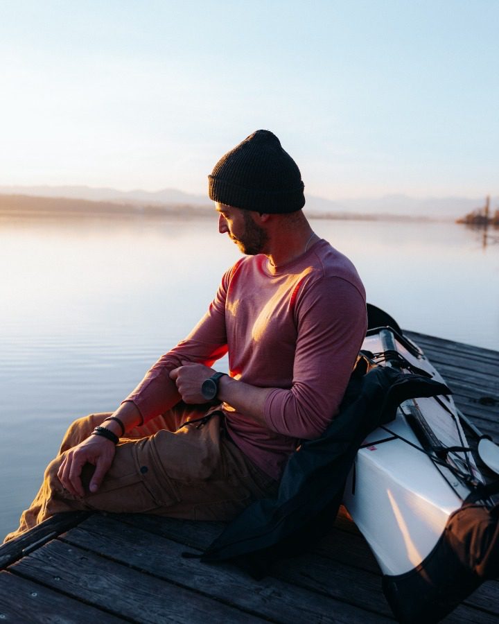 TreeShirt à manches longues en laine, coupe ajustée, saumon rose, rose