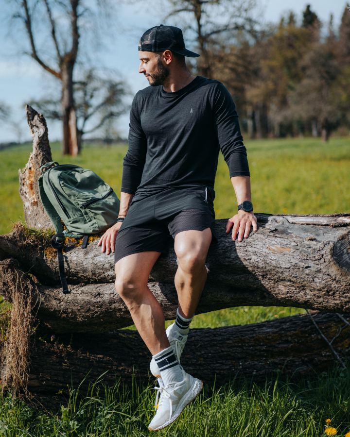 TreeShirt Long-Sleeve Wool Slim Dark Anthracite Mel