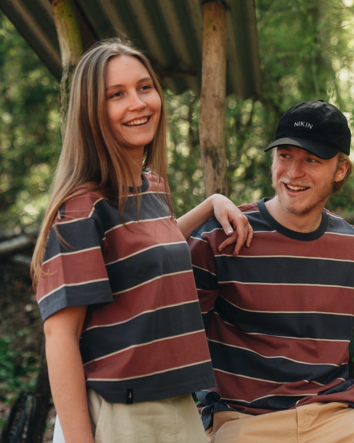 TreeShirt Striped Oversized Women's Dark Ink-Blush