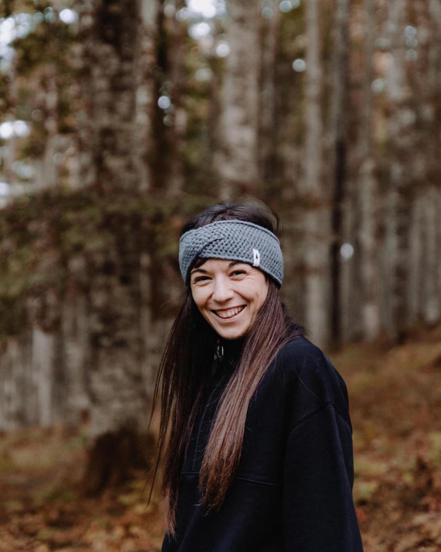 TreeHeadband Knitted Twist Steel Blue