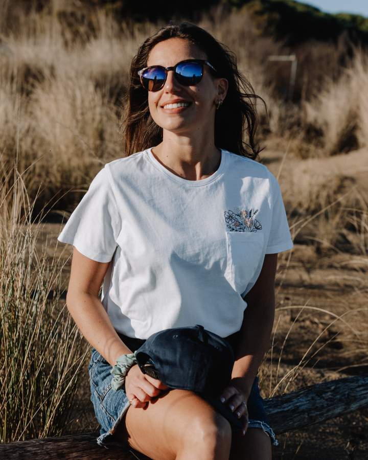 TreeShirt Pocket Flowers White