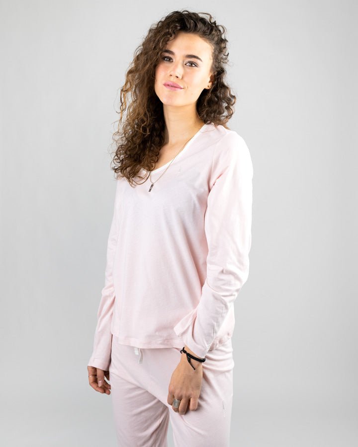 TreeJama T-shirt à manches longues Femmes - Rose - PYJAMA - NIKIN