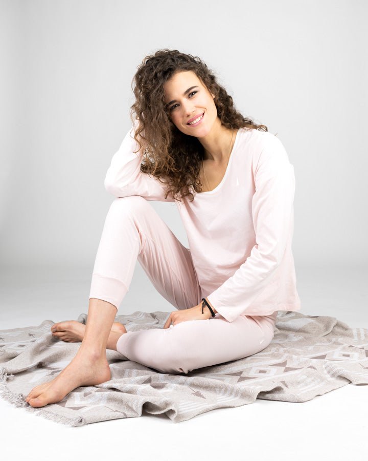 TreeJama T-shirt à manches longues Femmes - Rose - PYJAMA - NIKIN