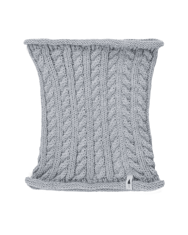 TreeNeckwarmer Cable Knit - Light Grey Mel - CHAUD DE COUVERTURE - NIKIN