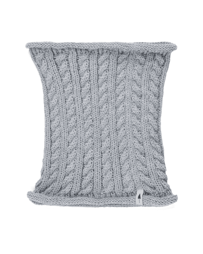 TreeNeckwarmer Cable Knit - Light Grey Mel - CHAUD DE COUVERTURE - NIKIN