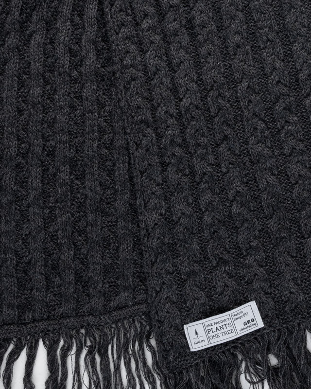 TreeScarf Knitted - Black Mel - SCARF - NIKIN