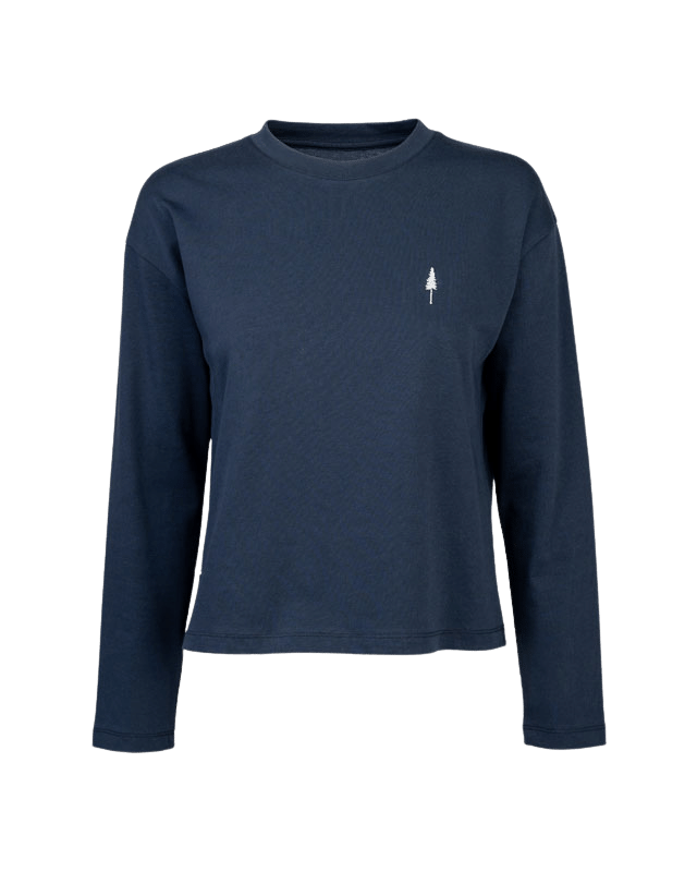 TreeShirt Longsleeve Dropshoulder Women - Dark Navy - TSHIRT - NIKIN