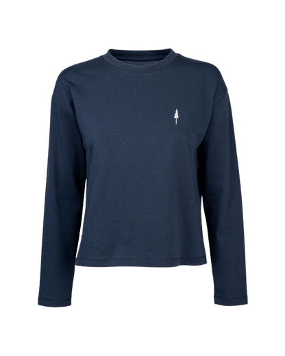 TreeShirt Longsleeve Dropshoulder Women - Dark Navy - TSHIRT - NIKIN