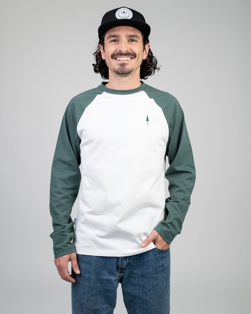 TreeShirt Longsleeve Raglan - Juniper-White - LONGSLEEVE - NIKIN