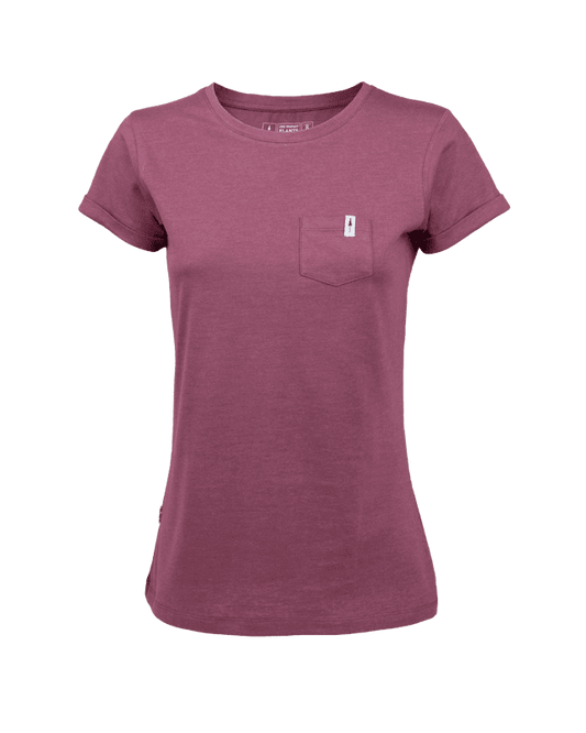 TreeShirt Pocket Femmes - Bordeaux Mel - TSHIRT - NIKIN