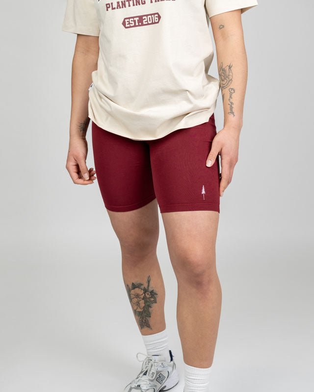 TreeShorts Biker Femmes - Deep Maroon - SHORTS - NIKIN