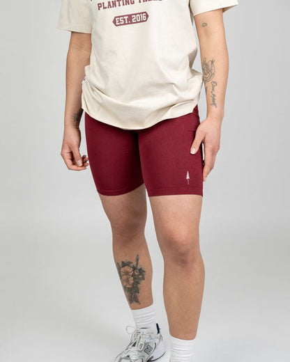 TreeShorts Biker Women - Deep Maroon - SHORTS - NIKIN